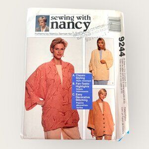 Vintage 1990s McCalls Sewing Pattern 9244 Sewing with Nancy Misses Lined Jackets